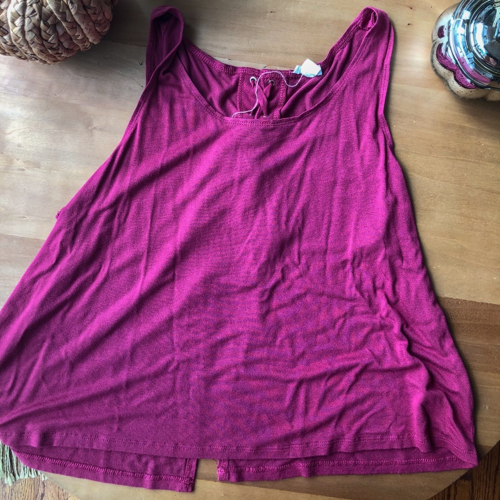 Deep Pink Open Back Top
